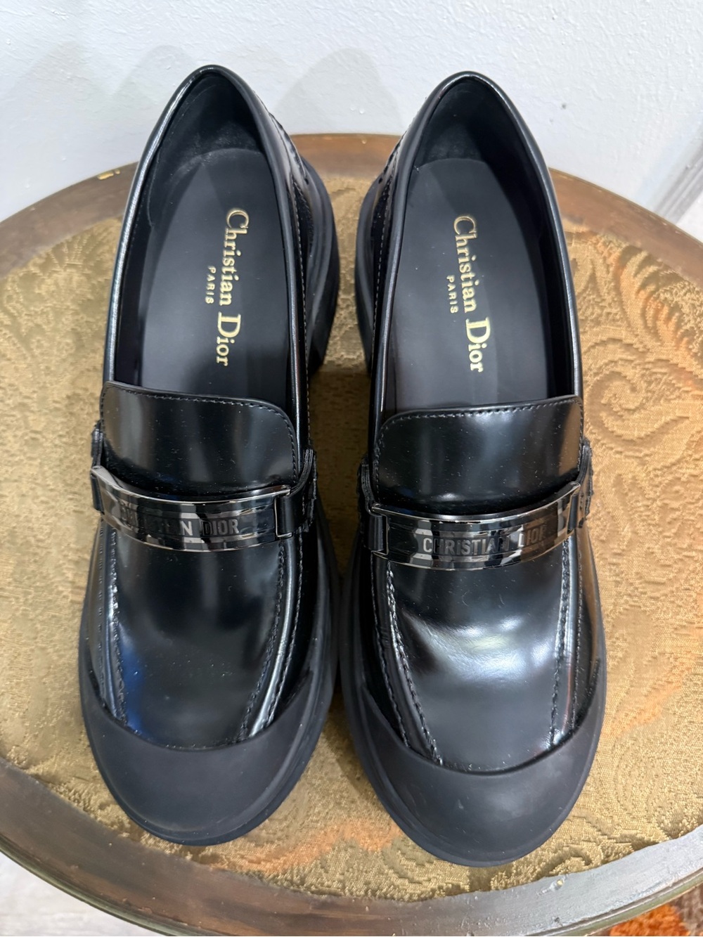 Dior “Code” Black Chunky Leather Loafers - Picture 4 of 10
